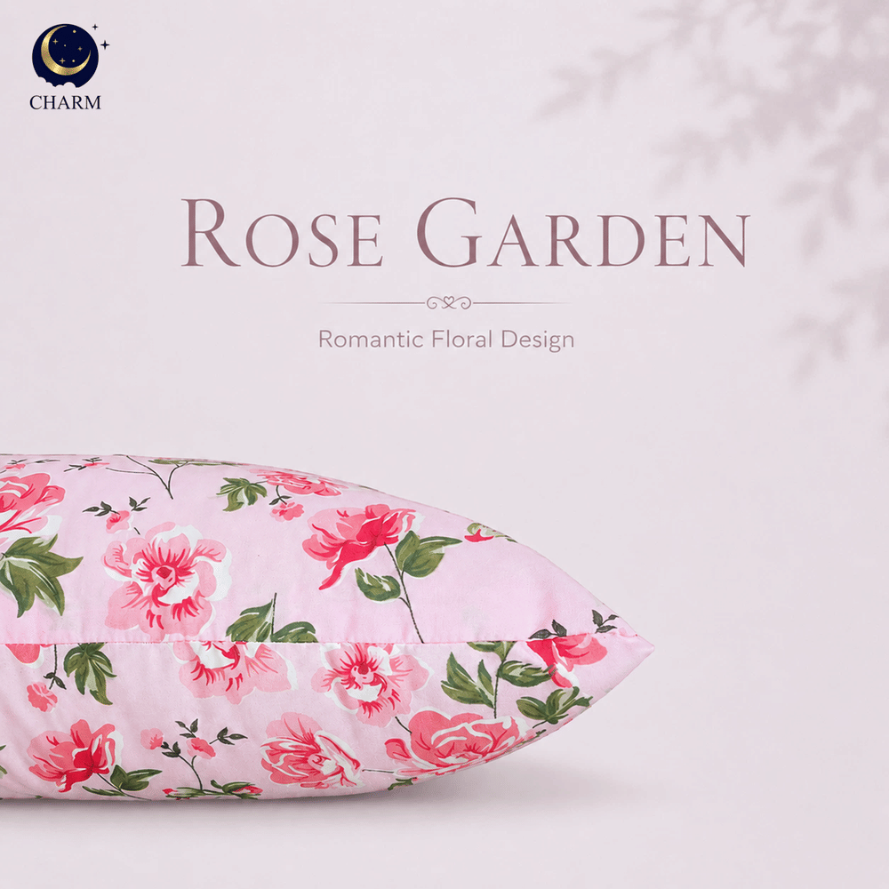 ชุดผ้าปูที่นอน 5 ฟุต 6 ชิ้น CHARM รุ่น CLASSIC ลาย ROSE GARDEN